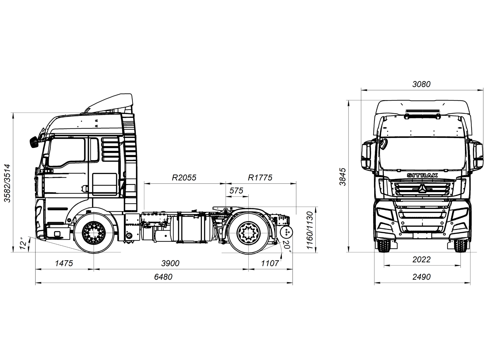 Тягач sitrak c7h 4×2 zz4186v391he