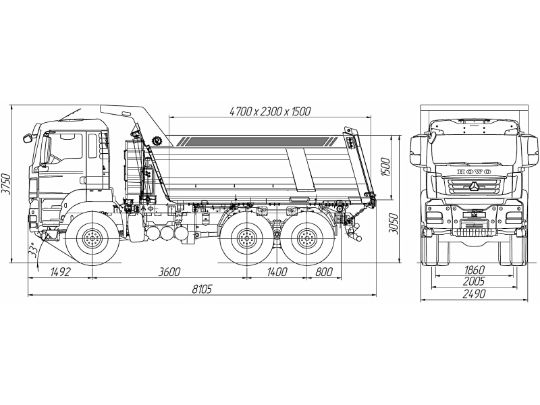 2.1.1.20самосвалhowo t5g 6×6 zz3407v365ge116 куб. м.