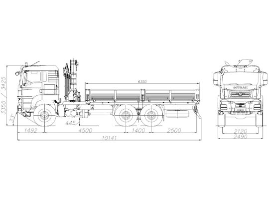 5.1.5.03автомобиль бортовой с z-образным кмуsitrak c7h 6×6 14.00r20