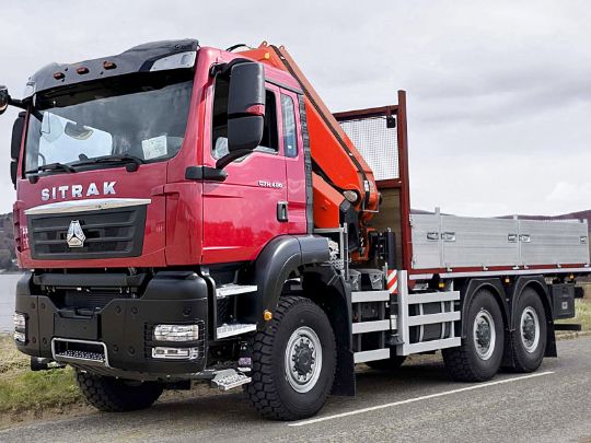 5.1.5.03автомобиль бортовой с z-образным кмуsitrak c7h 6×6 14.00r20