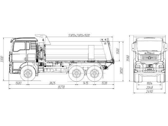 2.2.1.05самосвал sitrak c7h 6×4 zz3256v384me18 куб. м.