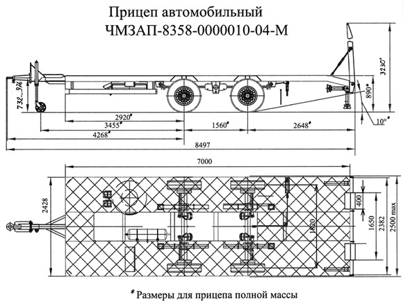 Прицеп чмзап 8358 по спецификации 010-04 м
