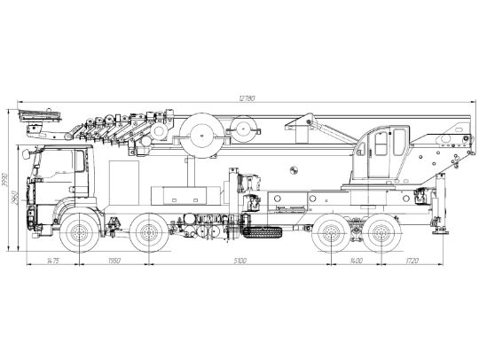 4.6.1.01автогидроподъёмник на шасси sitrak c7h 8×4 zz5316gjbv516me длина стрелы 75м