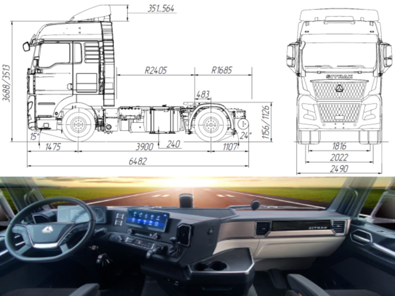 Тягач sitrak c7h max 4×2 zz4186v391he