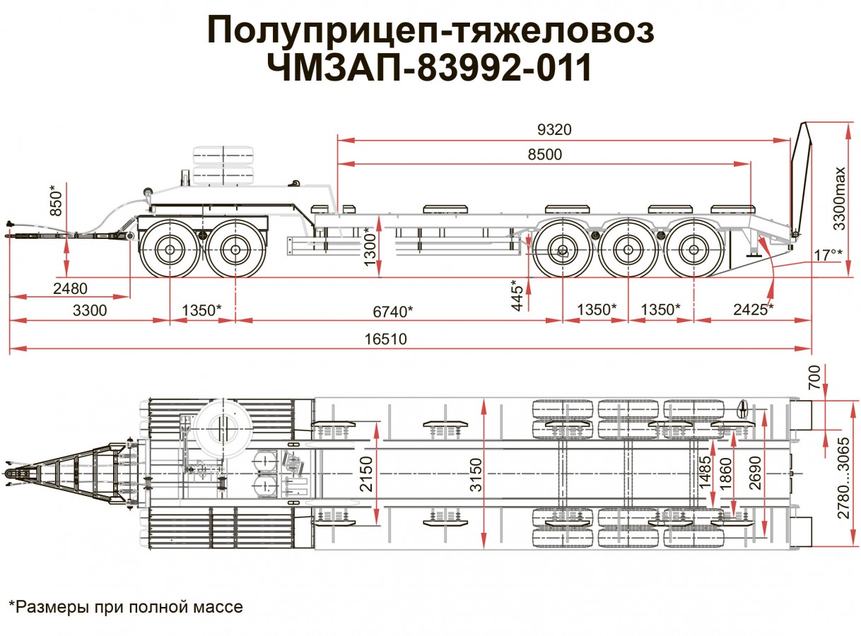 Прицеп чмзап 83992 по спецификации 011