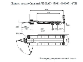 Прицеп автомобильный чмзап 83981 по спецификации 051 уп1